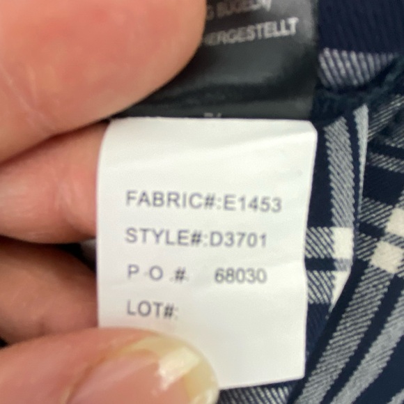 NWT Eliane Rose Plaid Navy White Classic Fit Pant Sz 10 - Picture 8 of 16